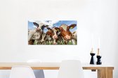 Wanddecoratie Metaal - Aluminium Schilderij Industrieel - Koeien - Dieren - Weiland - Natuur - 80x40 cm - Dibond - Foto op aluminium - Industriële muurdecoratie - Voor de woonkamer/slaapkamer