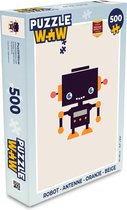 Puzzel Robot - Antenne - Oranje - Beige - Kind - Kids - Legpuzzel - Puzzel 500 stukjes