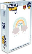 Puzzel Regenboog - Wolken - Regen - Kinderen - Pastel - Legpuzzel - Puzzel 500 stukjes