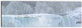 WallClassics - Dibond - Witte Winter Waterval - 60x20 cm Foto op Aluminium (Wanddecoratie van metaal)