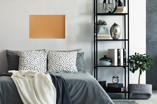 Poster 30x20 cm - Leer - Structuur - Lederlook - Oranje - Posters - Kamer decoratie - Wanddecoratie woonkamer - Muurdecoratie slaapkamer - Kerstversiering - Kerstdecoratie voor binnen - Kerstmis