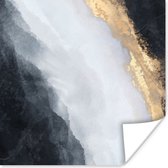 Poster Abstract - Verf - Goud - Zwart - Marmer - 50x50 cm