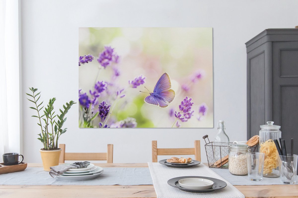 Tableau Toile XXL – Lavande Bois 3D – Muralo – Déco Murale Fleurs