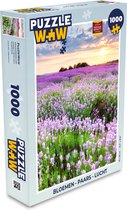Puzzel Bloemen - Lavendel - Paars - Lucht - Zonsondergang - Weide - Natuur - Legpuzzel - Puzzel 1000 stukjes volwassenen