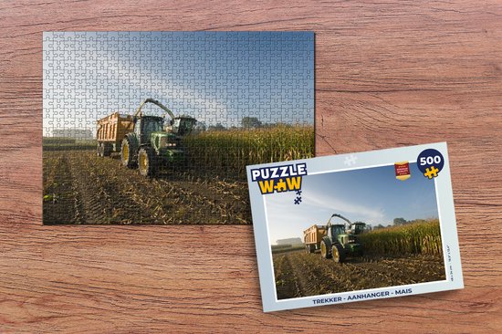 Puzzel Trekker - Aanhanger - Mais - Groen - Platteland - Legpuzzel