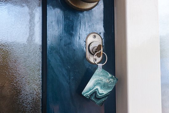 Sleutelhanger - Edelstenen - Blauw - Natuur - Marmer print - Abstract - Uitdeelcadeautjes - Plastic