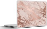 Sticker ordinateur portable - 15,6 pouces - Marbre - Rose - Luxe - Aspect marbre - Glitter - Design