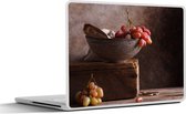 Laptop sticker - 11.6 inch - Rustiek - Druiven - Schaal - Stilleven - Fruit - 30x21cm - Laptopstickers - Laptop skin - Cover