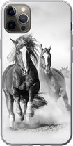 Geschikt voor iPhone 13 Pro Max hoesje - Paarden - Dieren - Illustratie - Siliconen Telefoonhoesje
