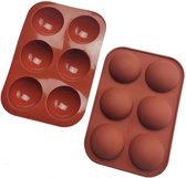Moules à gâteau en Siliconen Demi-sphères - Moules ronds Chocolat - 12,2 cm x 18,2 cm avec sphère de 5 cm - 6 garnitures