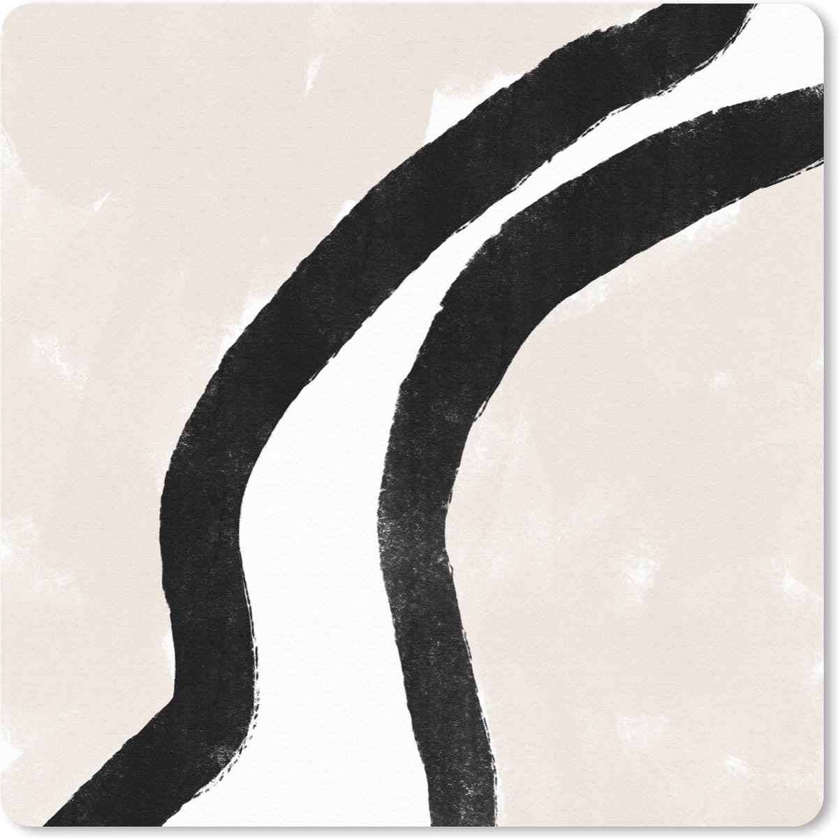 Muismat 20x20 cm - Mousepad Abstract - Lijn - Design - Pastel - Muismatten