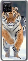 Geschikt voor Samsung Galaxy A12 hoesje - Tijger - Landschap - Sneeuw - Winter - Dieren - Siliconen Telefoonhoesje
