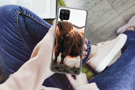 Coque Samsung Galaxy A12 - Highlander écossais - Animaux - Rural - Paysage - Vache - Nature - Coque en Siliconen