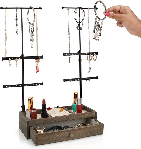 Spldsun Porte Bijoux Rangement, Bijoux Pliable Support, Bijoux Presentoir Boucle D'oreille Rangement, Collier Porte Boucles D'oreilles Presentoir Collier Transparent Idee Cadeau Pour Femme