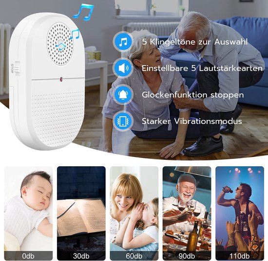 Daytech Notrufknopf für Senioren Notruf Armband Hausnotruf Notrufarmband,Wiederaufladbar, Alarm