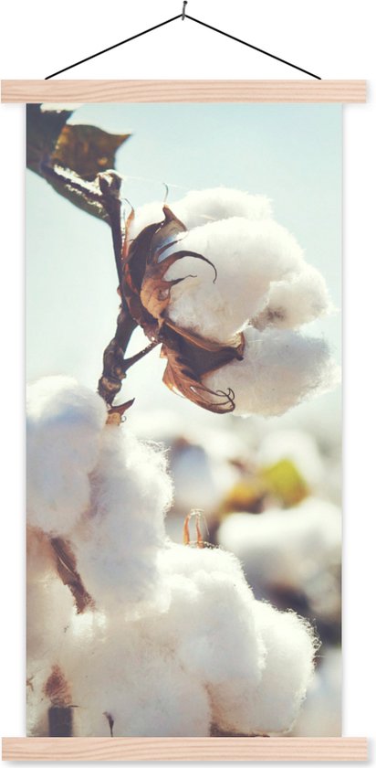 Posterhanger incl. Poster 40x80 cm - Schoolplaat - Planten - Bloem - Tak - Natuur - Textielposter - Blanke latten