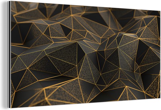 theorie Horizontaal Vreemdeling Wanddecoratie Metaal - Aluminium Schilderij Industrieel - Abstract - Goud -  3D - Luxe... | bol.com