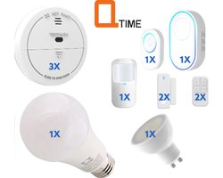 Q-time Domotica pakket - Nederlands - Alles in een app - Alarmsysteem - Verlichting - Brandbeveiliging - Compleet startpakket - Tuya Smart Home - Google Home - Alexa - Set 1.