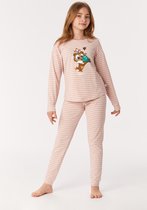 Woody pyjama meisjes - streep - uil - 222-1-PZG-Z/936 - maat 140