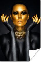 Poster Vrouw - Portret - Goud - Luxe - Zwart - 80x120 cm