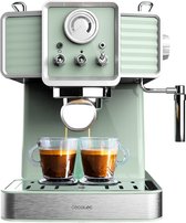 Cecotec Express Power Espresso 20 Tradizionale Vert Clair, 1350 W, espresso et cappuccino, 20 bars et thermobloc, évaporateur, ma