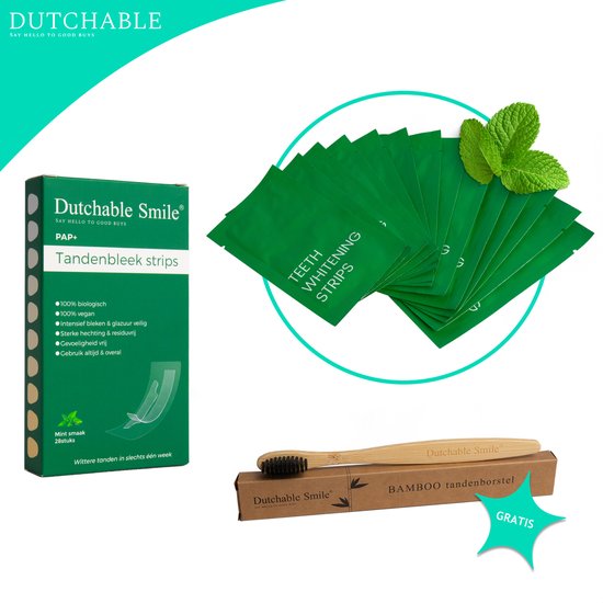 Dutchable Whitening Strips Teeth Whitening Strips Tandenbleek Strips Met GRATIS...