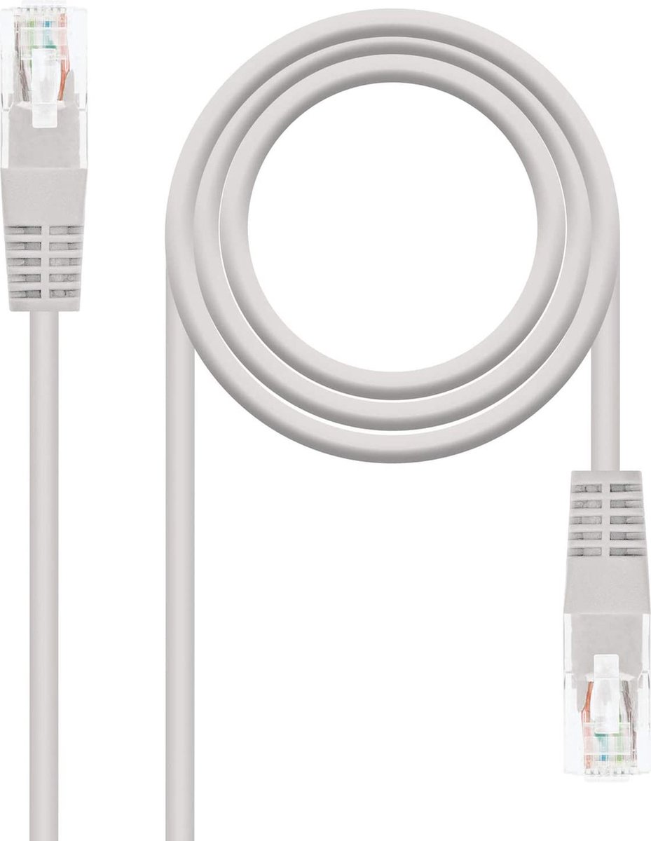 Rainbecom - Internetkabel 2 meter - Patchkabel- CAT5e - UTP - kabel - RJ45 - Grijs