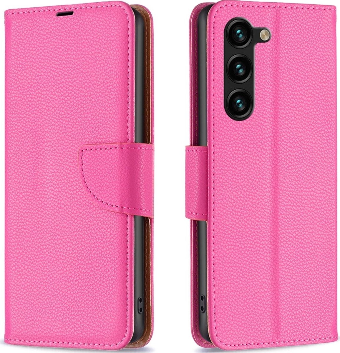 Mobigear Telefoonhoesje geschikt voor Samsung Galaxy S23 Plus Hoesje | Mobigear Excellent Bookcase Portemonnee | Pasjeshouder voor 2 Pasjes | Telefoonhoesje voor Pinpas / OV Kaart / Rijbewijs - Magenta
