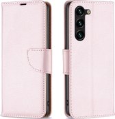 Mobigear Telefoonhoesje geschikt voor Samsung Galaxy S23 Plus Hoesje | Mobigear Wallet Bookcase Portemonnee | Pasjeshouder voor 2 Pasjes | Telefoonhoesje voor Pinpas / OV Kaart / Rijbewijs - Roségoud