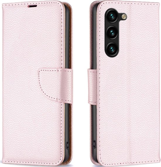 Mobigear Telefoonhoesje geschikt voor Samsung Galaxy S23 Plus Hoesje | Mobigear Wallet Bookcase Portemonnee | Pasjeshouder voor 2 Pasjes | Telefoonhoesje voor Pinpas / OV Kaart / Rijbewijs - Roségoud