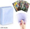 Afbeelding van het spelletje 100 x Kaartbeschermers  Geschikt Voor Pokemon Kaarten - Sleeves - Kaarthoesjes - Waterdicht - Stofvrij - Bescherm Jouw Cards