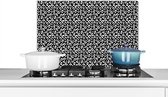 Spatscherm keuken - Dieren - Abstract - Dierenprint - Zwart - Wit - Luipaard - Design - Muurbeschermer - 60x40 cm - Spatwand