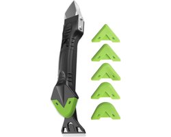 STACK Kit Schraper | 5 in 1 - Kitspatel - Kitschraper - Kittuit - Afstrijkrubber Siliconen Set - Voegstrijker Set - Kit Naden - Afkitten - Kit Verwijderen - Tuitjes - Voegenset - Kitstrijker - Kitaccessoires - Kitset - Kit Verwijderaar