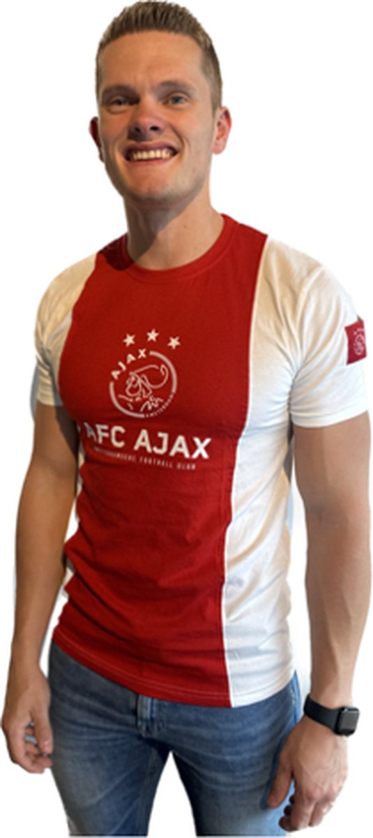 Ajax T-Shirt Rood Wit Logo 2022 Volwassenen Maat L - Ajax Shirt - Ajax Kleding - Ajax Supporter -