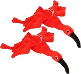 Cornelissen Ibis vogel - 2 stuks - rood - pluche - 34 cm