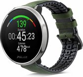 Strap-it Leren / siliconen smartwatch bandje - geschikt voor Polar Unite / Ignite / Ignite 2 / Ignite 3 / Pacer - groen