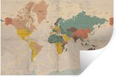 Muurstickers - Sticker Folie - Wereldkaart - Vintage - Atlas - Kind - Jongetjes - Meid - 30x20 cm - Plakfolie - Muurstickers Kinderkamer - Zelfklevend Behang - Zelfklevend behangpapier - Stickerfolie