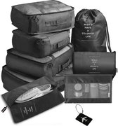 Reisorganizer 9-Delig | Kleding organizer voor koffers, tassen en backpack | Zwart