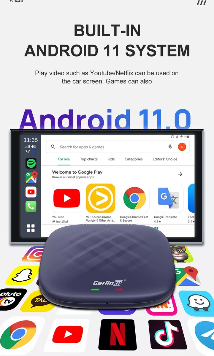 Acheter Module CarPlay voiture d'origine filaire à sans fil Android Auto  box système Android adaptateur de machine de voiture