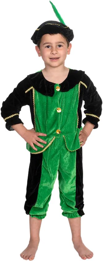 Pietenpak Groen/Zwart – pieten kostuum kinderen – 3-delig – maat 4-6 jaar |  bol.com