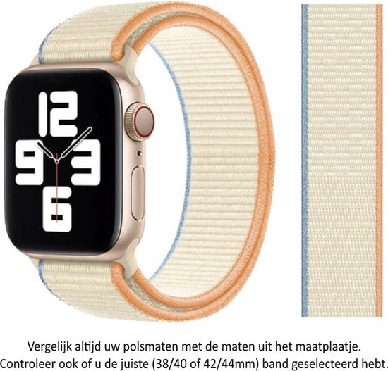 Bracelet de montre en nylon 3 couleurs beige / crème / Oranje / Blauw pour  Apple Watch... | bol.com
