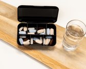 Body & Fit Pillendoosje - Opslag doosje voor Vitaminen en Supplementen - 7 vakken - Zwart