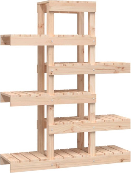 vidaXL Plantenstandaard 33x33x80 cm bewerkt hout zwart