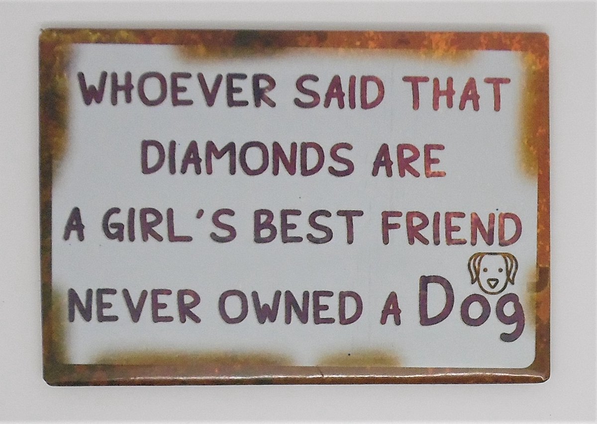 koelkastmagneet Spreuken - Whoever said that diamonds are a girls best friend, never owned a dog.