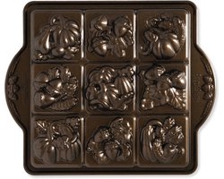 Bakvorm "Seasonal Squares Pan" - Nordic Ware | Fall Harvest Bronze