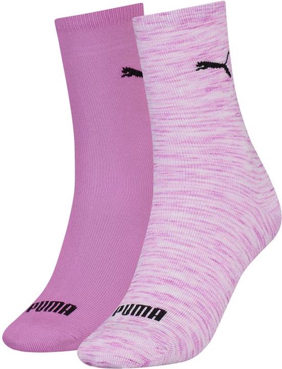 Puma Sock (2-pack) - dames sokken - roze melange - Maat: 35-38 | bol.com