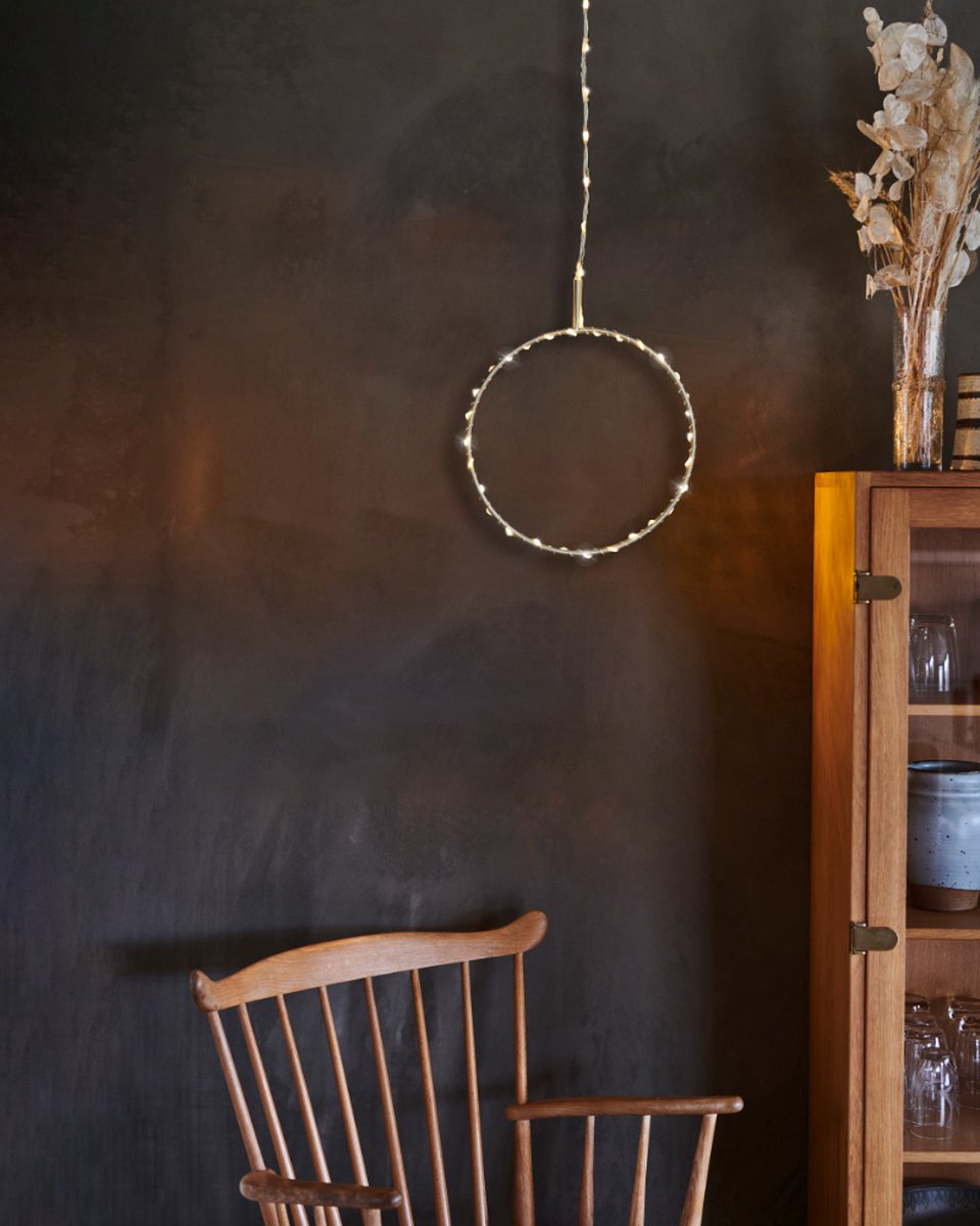 Sirius Liva cirkel lichtkrans kerstverlichting D 25 cm zilver 80