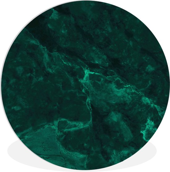 WallCircle - Wandcirkel ⌀ 30 - Marmer - Kalk - Groen - Structuur - Marmerlook - Ronde schilderijen woonkamer - Wandbord rond - Muurdecoratie cirkel - Kamer decoratie binnen - Wanddecoratie muurcirkel - Woonaccessoires