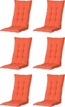 Madison - Coussin de jardin - Universel - Dossier haut - 6 pcs. - Panama Flame Orange - 123x50cm - Oranje - Coussins de chaise de Coussins de chaise de jardin - Chaise standard