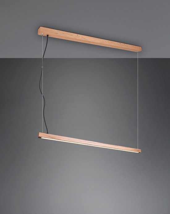 Trio Leuchten Bellari - Lampe à suspension - LED - Gradateur intégré - Bois naturel